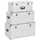 vidaXL Opbergkoffers 3 st aluminium zilverkleurig