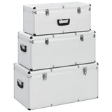 vidaXL Opbergkoffers 3 st aluminium zilverkleurig