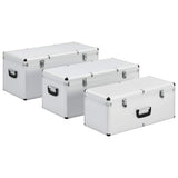 vidaXL Opbergkoffers 3 st aluminium zilverkleurig