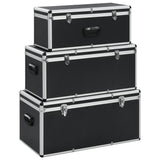 vidaXL Opbergkoffers 3 st aluminium zilverkleurig
