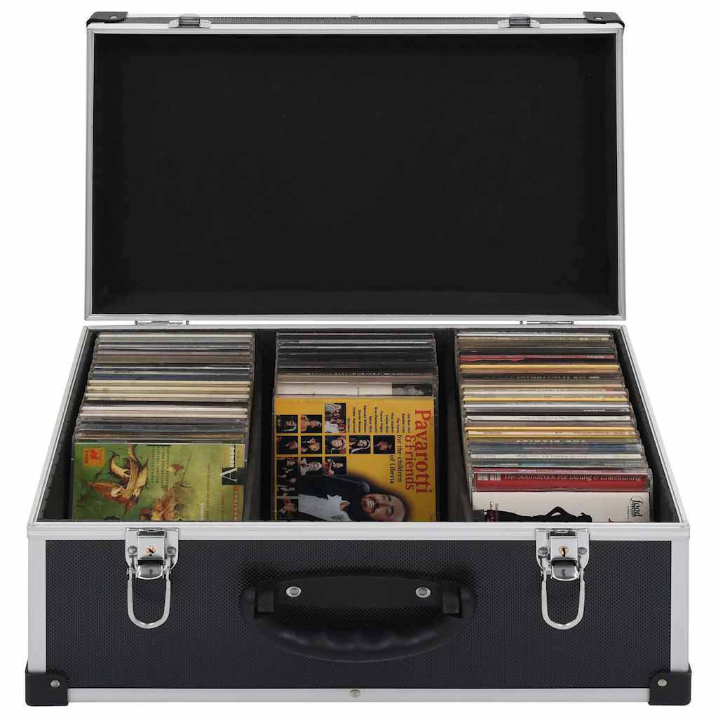 vidaXL Cd-koffer voor 80 cd's aluminium ABS zilverkleurig