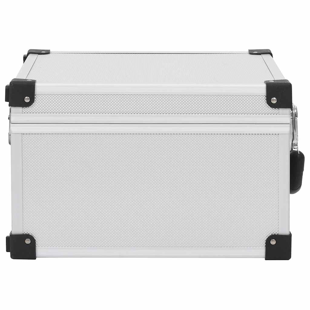 vidaXL Cd-koffer voor 80 cd's aluminium ABS zilverkleurig