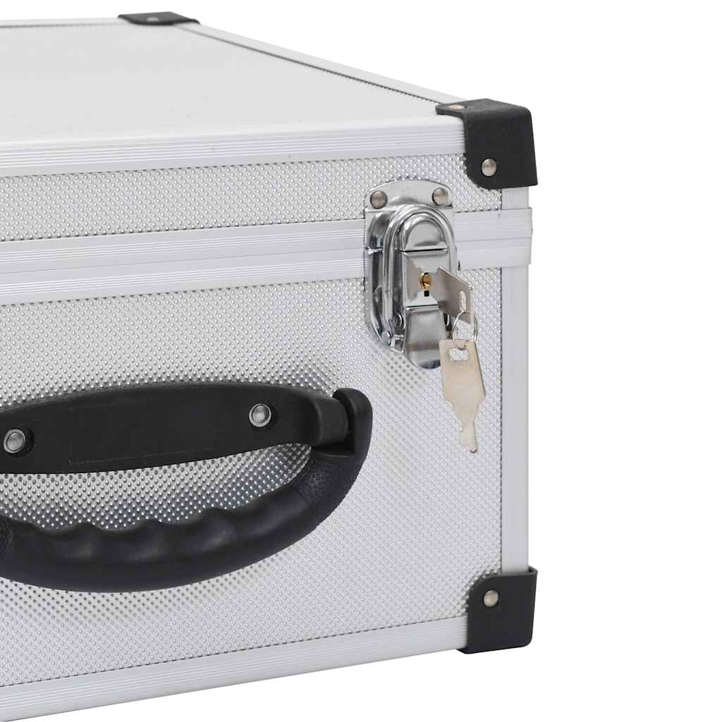 vidaXL Cd-koffer voor 80 cd's aluminium ABS zilverkleurig
