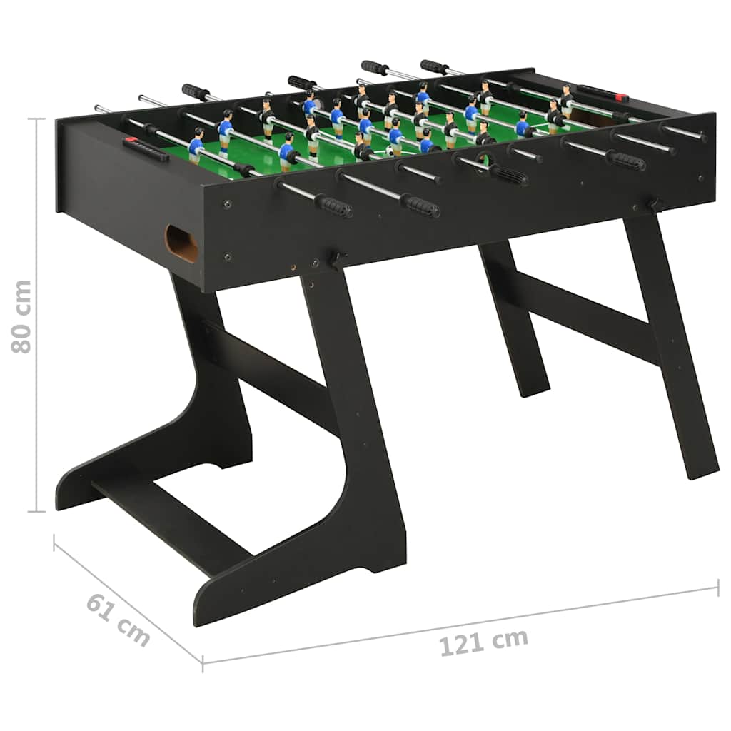 vidaXL Foldable Foosball Table 121x61x80 cm Black