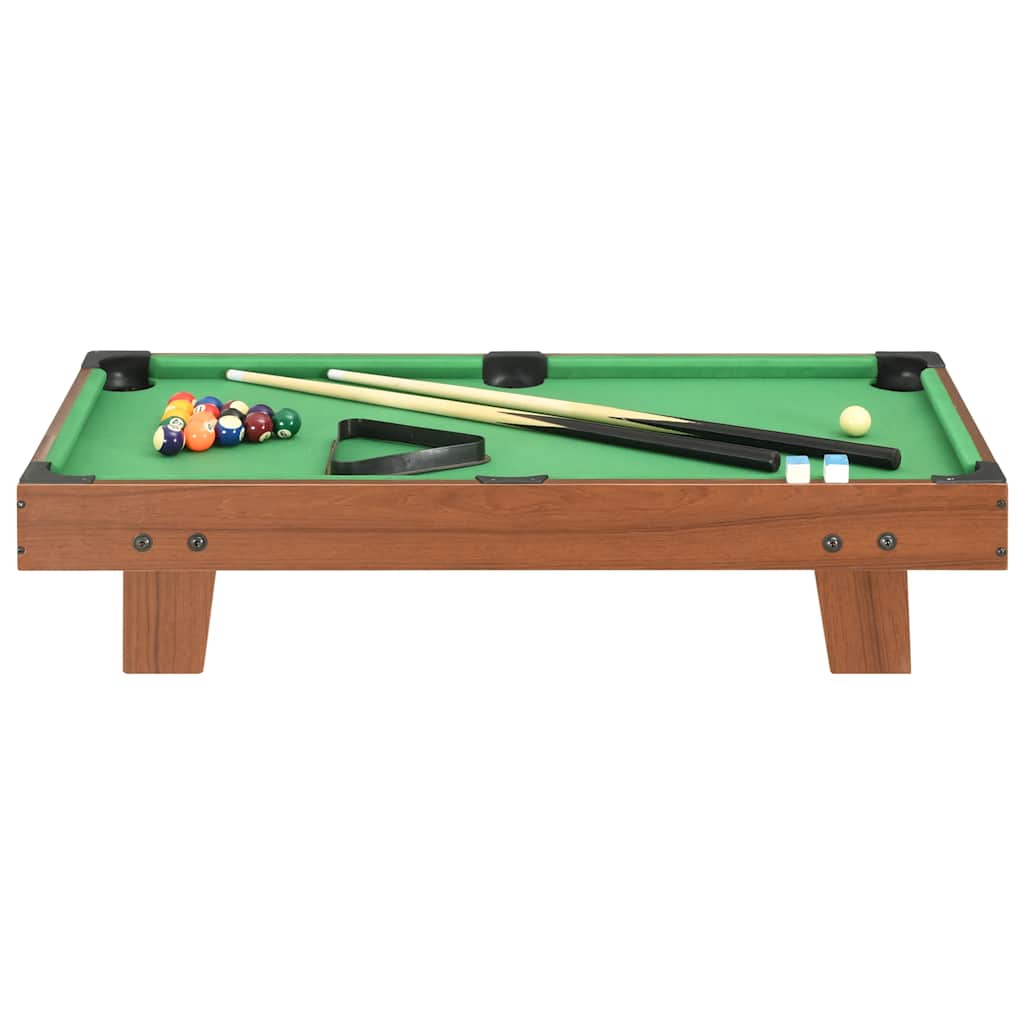 vidaXL Minipooltafel 3 Feet 92x52x19 cm bruin en groen