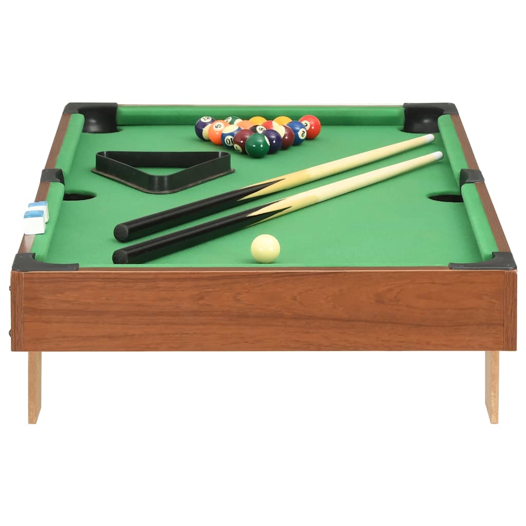 vidaXL Minipooltafel 3 Feet 92x52x19 cm bruin en groen