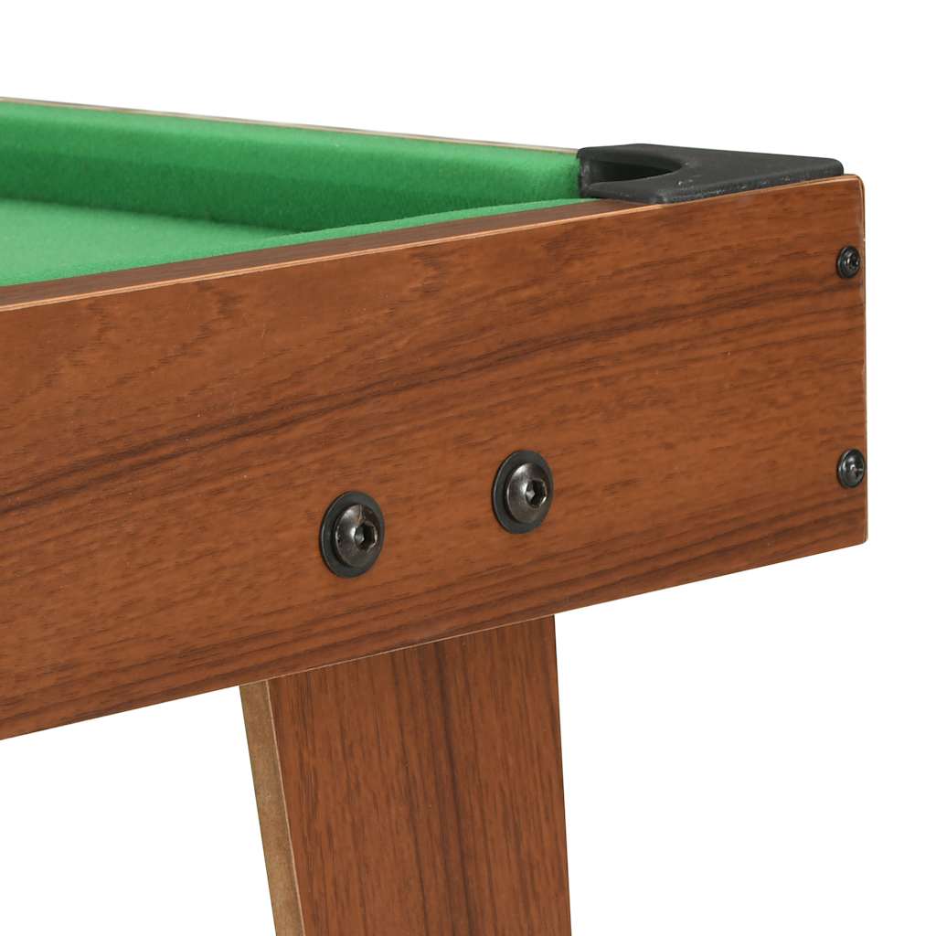vidaXL Minipooltafel 3 Feet 92x52x19 cm bruin en groen