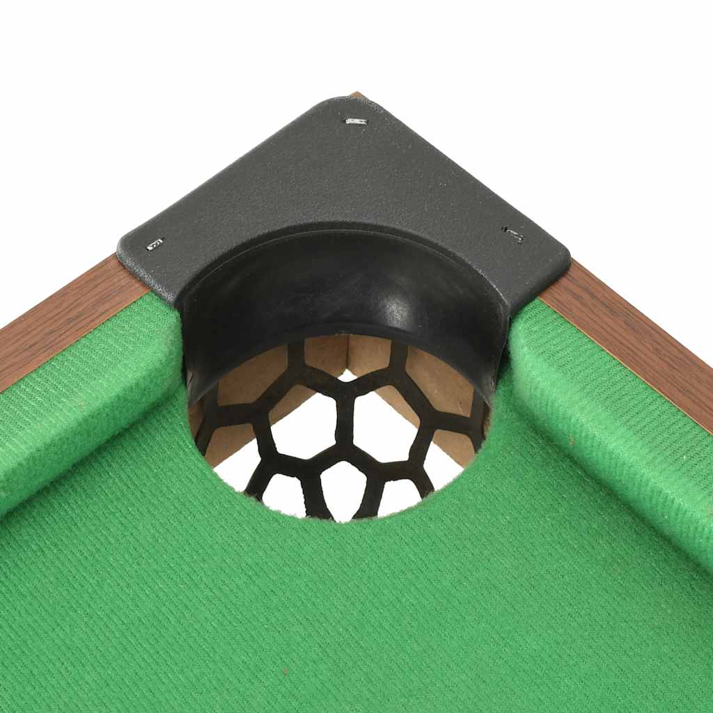vidaXL Minipooltafel 3 Feet 92x52x19 cm bruin en groen