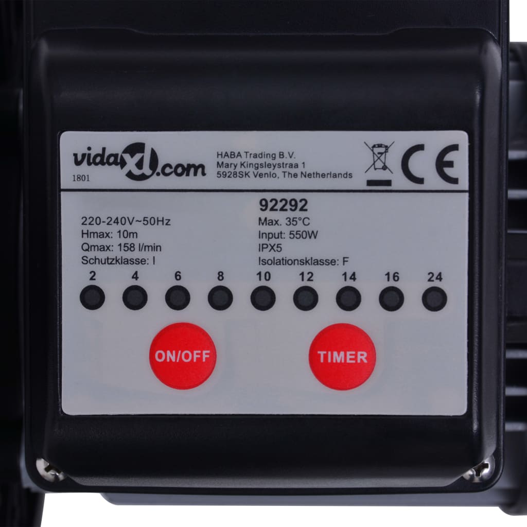 vidaXL Zandfilterpomp met timer 450 W 25 L