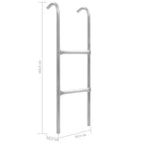 vidaXL Trampolineladder met 2 sporten 72 cm staal zilverkleurig (geschikt voor 65 cm hoogte)