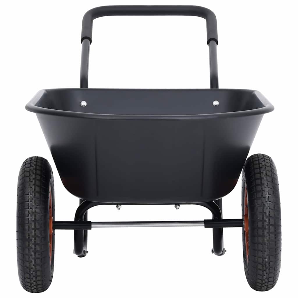 vidaXL Kruiwagen 100 kg 78 L zwart en oranje