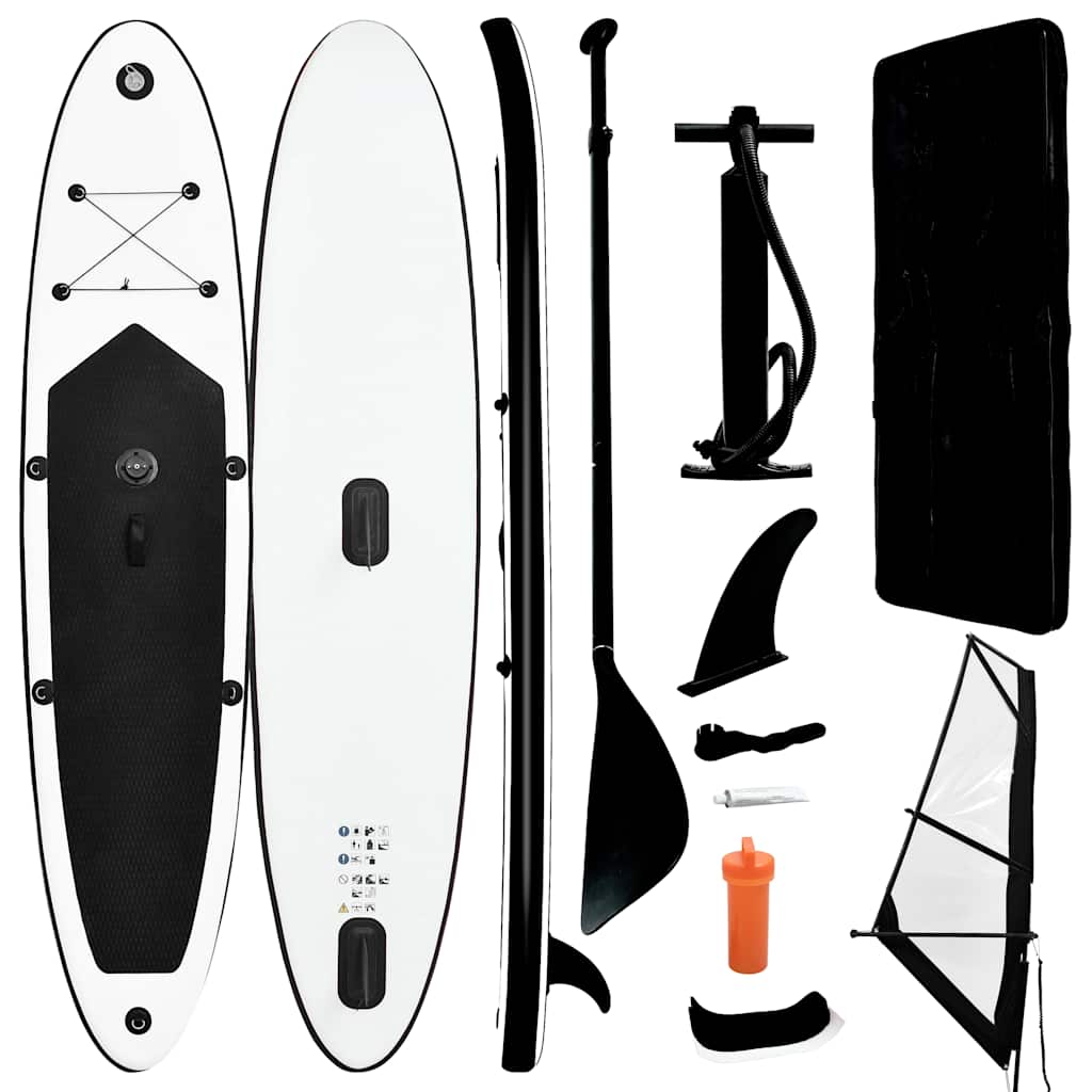 vidaXL Stand-up paddleboard opblaasbaar met zeilset rood en wit