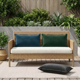 vidaXL Cushion with cushion WOODEN 2 pcs Blue velvet