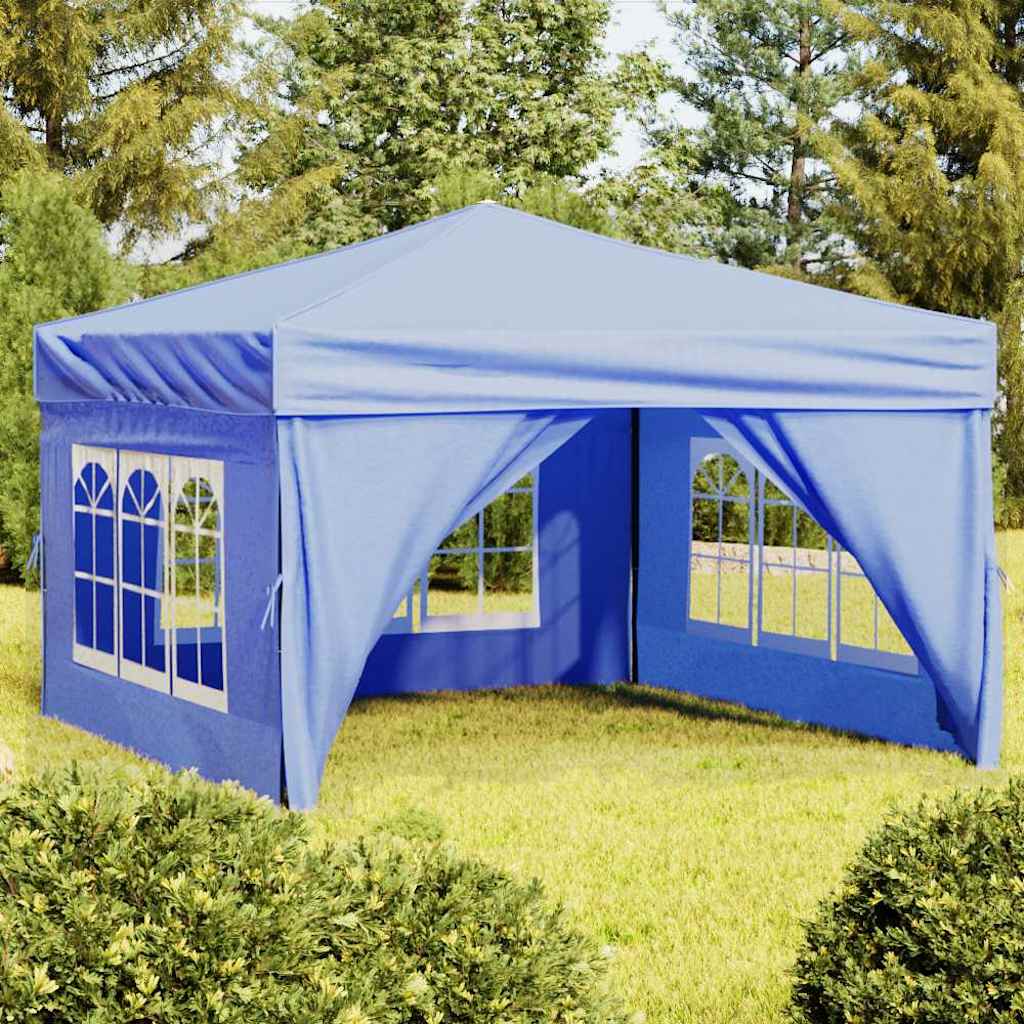 vidaXL Partytent inklapbaar met zijwanden 2x2 m blauw