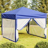 vidaXL Partytent inklapbaar met zijwanden 2x2 m blauw