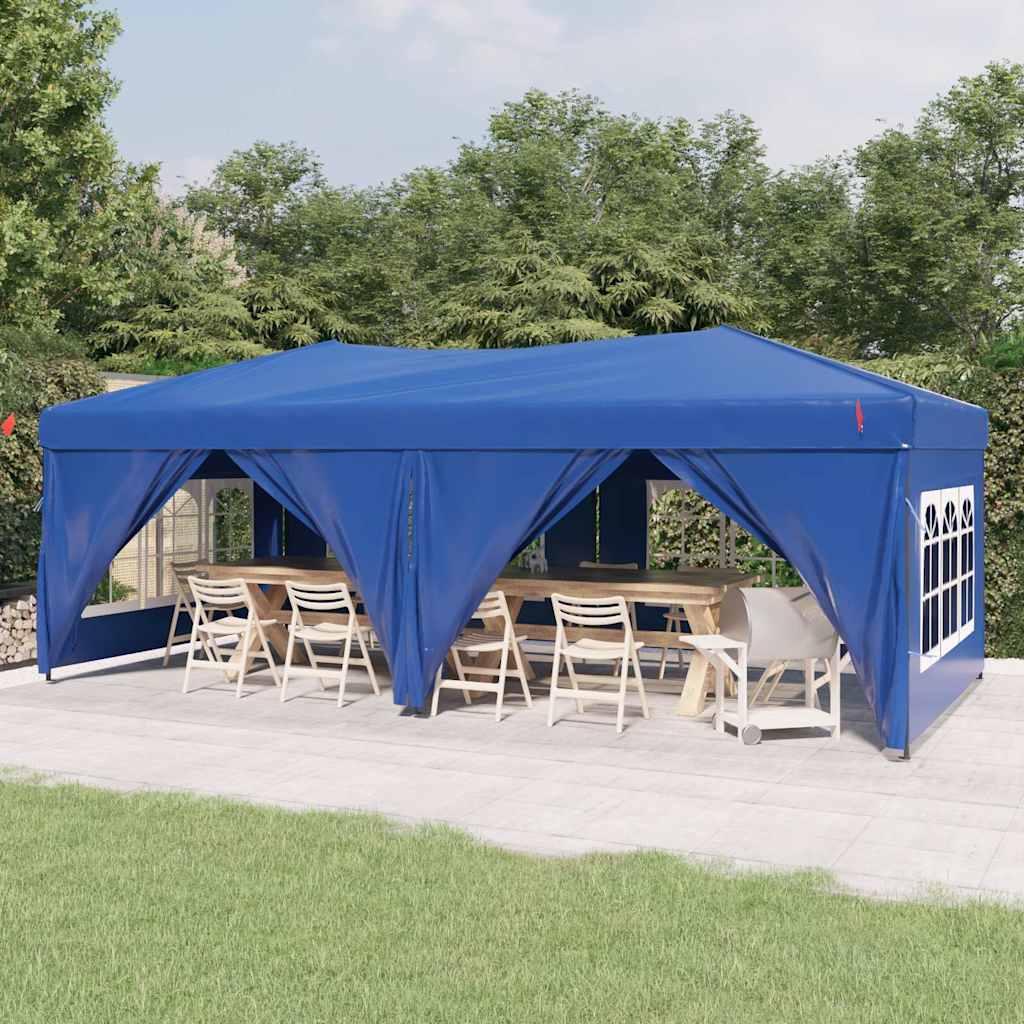 vidaXL Partytent inklapbaar met zijwanden 2x2 m blauw