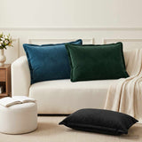 vidaXL Cushion with cushion WOODEN 2 pcs Blue velvet
