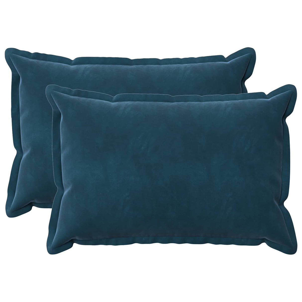 vidaXL Cushion with cushion WOODEN 2 pcs Blue velvet