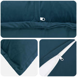 vidaXL Cushion with cushion WOODEN 2 pcs Blue velvet