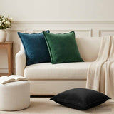 vidaXL Cushion with cushion WOODEN 2 pcs Blue velvet