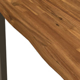 vidaXL 70 x 70 x 75 cm Solid Acacia Wood Natural and Coffee