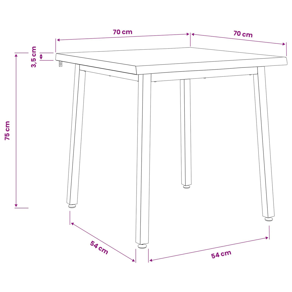vidaXL 70 x 70 x 75 cm Solid Acacia Wood Natural and Coffee