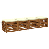 vidaXL 4-Piece Zitkussens SOEST 4 st 100% Polyester Crèmekleurig