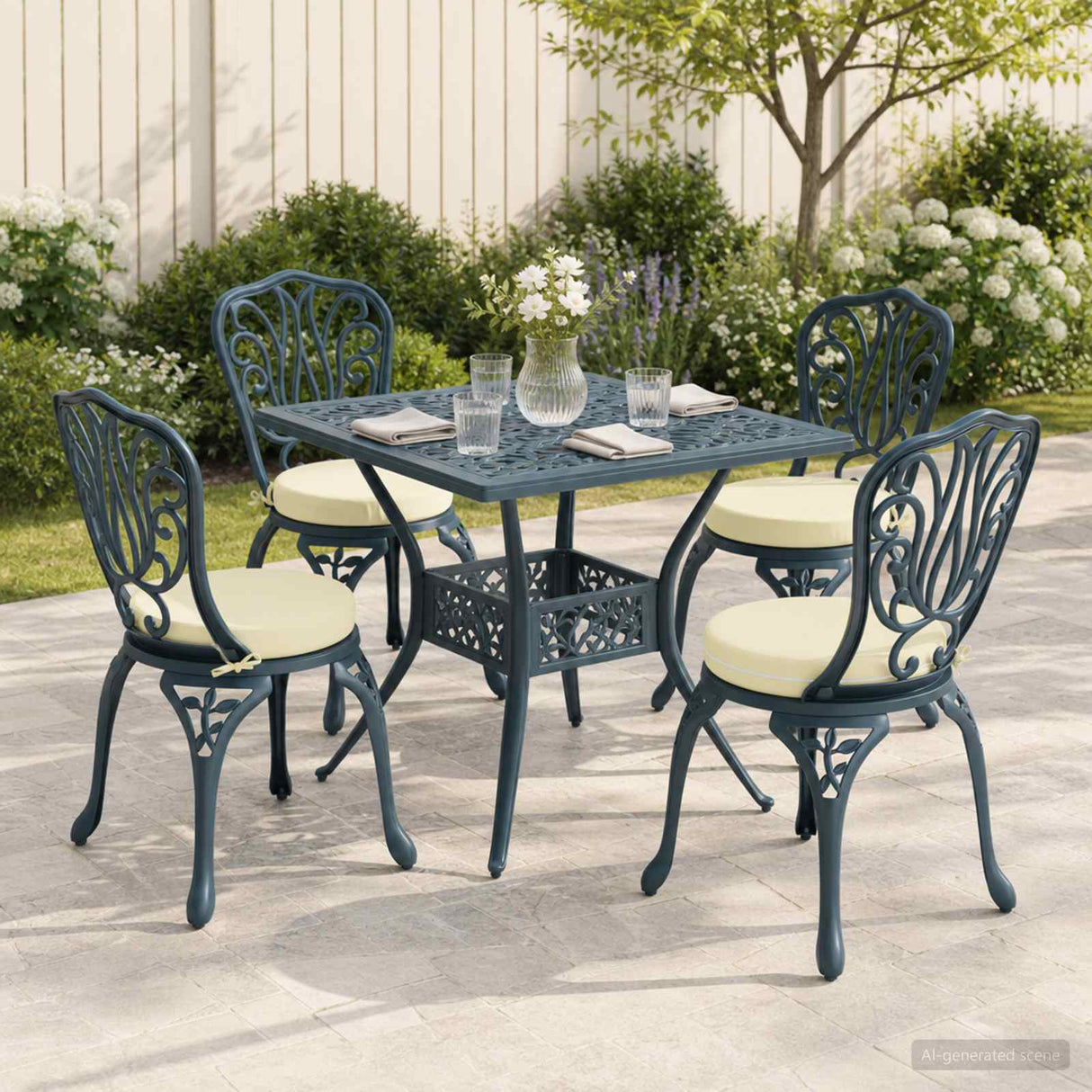 vidaXL 4-Piece Zitkussens SOEST 4 st 100% Polyester Crèmekleurig