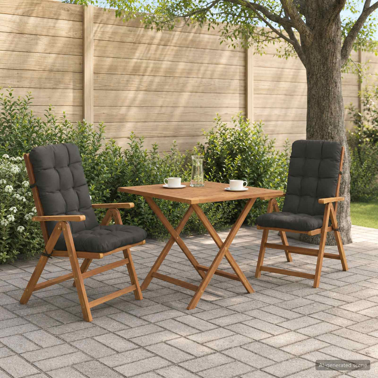 vidaXL 4-piece high-back cushion VIANEN 4 pcs 100% Polyester Anthracite
