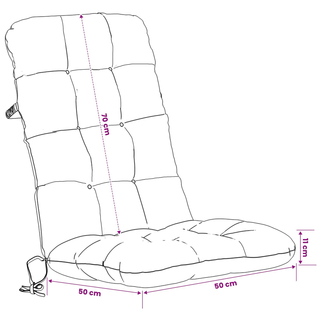 vidaXL 4-piece high-back cushion VIANEN 4 pcs 100% Polyester Anthracite